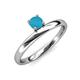 3 - Celeste Bold 5.00 mm Round Turquoise Solitaire Asymmetrical Stackable Ring 
