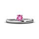 1 - Celeste Bold 5.00 mm Round Lab Created Pink Sapphire Solitaire Asymmetrical Stackable Ring 