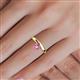 5 - Celeste Bold 5.00 mm Round Lab Created Pink Sapphire Solitaire Asymmetrical Stackable Ring 