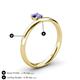 5 - Celeste Bold 5.00 mm Round Tanzanite Solitaire Asymmetrical Stackable Ring 