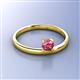 2 - Celeste Bold 5.00 mm Round Pink Tourmaline Solitaire Asymmetrical Stackable Ring 