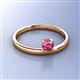 3 - Celeste Bold 5.00 mm Round Pink Tourmaline Solitaire Asymmetrical Stackable Ring 