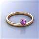 2 - Celeste Bold 5.00 mm Round Amethyst Solitaire Asymmetrical Stackable Ring 