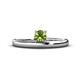 1 - Celeste Bold 5.00 mm Round Peridot Solitaire Asymmetrical Stackable Ring 