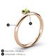 5 - Celeste Bold 5.00 mm Round Peridot Solitaire Asymmetrical Stackable Ring 