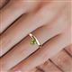 6 - Celeste Bold 5.00 mm Round Peridot Solitaire Asymmetrical Stackable Ring 