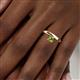 7 - Celeste Bold 5.00 mm Round Peridot Solitaire Asymmetrical Stackable Ring 