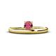 1 - Celeste Bold 5.00 mm Round Rhodolite Garnet Solitaire Asymmetrical Stackable Ring 