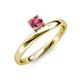 3 - Celeste Bold 5.00 mm Round Rhodolite Garnet Solitaire Asymmetrical Stackable Ring 