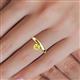 5 - Celeste Bold 5.00 mm Round Lab Created Yellow Sapphire Solitaire Asymmetrical Stackable Ring 