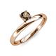 3 - Celeste Bold 5.00 mm Round Smoky Quartz Solitaire Asymmetrical Stackable Ring 