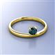 2 - Celeste Bold 5.00 mm Round London Blue Topaz Solitaire Asymmetrical Stackable Ring 