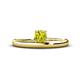 1 - Celeste Bold 5.00 mm Round Yellow Diamond Solitaire Asymmetrical Stackable Ring 