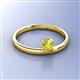 2 - Celeste Bold 5.00 mm Round Yellow Diamond Solitaire Asymmetrical Stackable Ring 