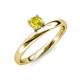 3 - Celeste Bold 5.00 mm Round Yellow Diamond Solitaire Asymmetrical Stackable Ring 