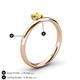 5 - Celeste Bold 5.00 mm Round Yellow Diamond Solitaire Asymmetrical Stackable Ring 