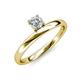 3 - Celeste Bold 5.00 mm Round Moissanite Solitaire Asymmetrical Stackable Ring 