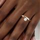 7 - Celeste Bold 5.00 mm Round Opal Solitaire Asymmetrical Stackable Ring 
