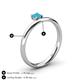 5 - Celeste Bold 5.00 mm Round Turquoise Solitaire Asymmetrical Stackable Ring 