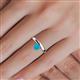 6 - Celeste Bold 5.00 mm Round Turquoise Solitaire Asymmetrical Stackable Ring 