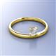 2 - Celeste Bold 5.00 mm Round White Sapphire Solitaire Asymmetrical Stackable Ring 