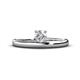 1 - Celeste Bold 5.00 mm Round White Sapphire Solitaire Asymmetrical Stackable Ring 