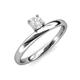 3 - Celeste Bold 5.00 mm Round White Sapphire Solitaire Asymmetrical Stackable Ring 