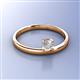 3 - Celeste Bold 5.00 mm Round White Sapphire Solitaire Asymmetrical Stackable Ring 