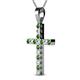 2 - Aja Green Garnet and Diamond Cross Pendant 