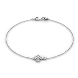 Lenci Round Diamond Cross Chain Bracelet Round Diamond ctw Womens Cross Chain Bracelet K White Gold