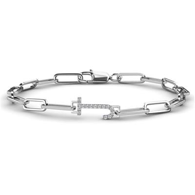 Dior Round Diamond Womens E Initial Paper Clip Link and Cable