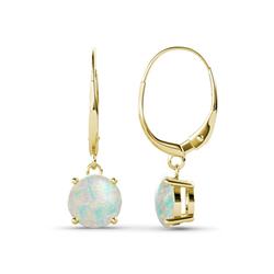Grania Opal Solitaire Dangling Earrings Opal ctw Four Prong Womens Solitaire Drop and Dangle Earrings K Yellow Gold