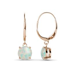 Grania Opal Solitaire Dangling Earrings Opal ctw Four Prong Womens Solitaire Drop and Dangle Earrings K Rose Gold