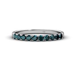 Emlynn London Blue Topaz Stone Wedding Band French Set London Blue Topaz Stone Womens Wedding Band Stackable ctw K White Gold