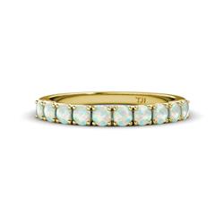 Emlynn Opal Stone Wedding Band French Set Opal Stone Womens Wedding Band Stackable ctw K Yellow Gold