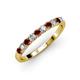 3 - Emlynn 2.70 mm Red Garnet and Diamond 10 Stone Wedding Band 