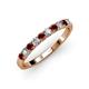 3 - Emlynn 2.70 mm Red Garnet and Diamond 10 Stone Wedding Band 