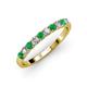 3 - Emlynn 2.70 mm Emerald and Diamond 10 Stone Wedding Band 