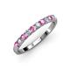 3 - Emlynn 2.70 mm Pink Sapphire and Diamond 10 Stone Wedding Band 