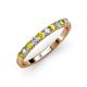 3 - Emlynn 2.70 mm Yellow Diamond and Diamond 10 Stone Wedding Band 