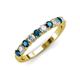 3 - Emlynn 3.00 mm Blue and White Diamond 10 Stone Wedding Band 