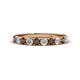 1 - Emlynn 3.00 mm Smoky Quartz and Diamond 10 Stone Wedding Band 