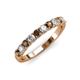 3 - Emlynn 3.00 mm Smoky Quartz and Diamond 10 Stone Wedding Band 