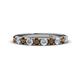 1 - Emlynn 3.00 mm Smoky Quartz and Diamond 10 Stone Wedding Band 