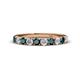 1 - Emlynn 3.00 mm London Blue Topaz and Diamond 10 Stone Wedding Band 