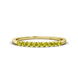 Emlynn Yellow Diamond Stone Wedding Band French Set Yellow Diamond Stone Womens Wedding Band Stackable ctw K Yellow Gold