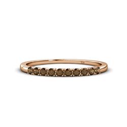 Emlynn Smoky Quartz Stone Wedding Band French Set Smoky Quartz Stone Womens Wedding Band Stackable ctw K Rose Gold