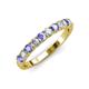 3 - Emlynn 3.00 mm Tanzanite and Diamond 10 Stone Wedding Band 