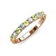 3 - Emlynn 3.00 mm Peridot and Diamond 10 Stone Wedding Band 