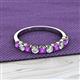 2 - Emlynn 3.00 mm Amethyst and Diamond 10 Stone Wedding Band 